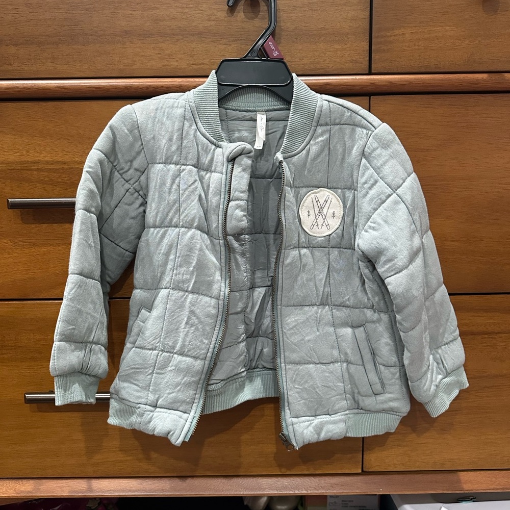 Rylee and Cru Kids Quilted Jacket in Blueish Gray